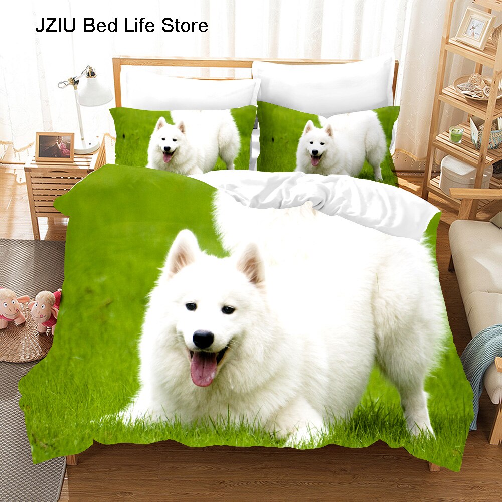 3D Samoyed ħ Ʈ Pillowcase Ʈ ü  ŷ ħ ħ ٰ ̺ Ŀ Ʈ